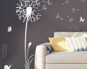 Wall sticker dandelion flying seeds butterflies dandelion wall sticker wall sticker living room - Dandelion Wall Decal Vinyl Decor w316