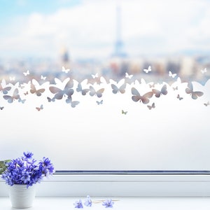 Fensterfolie Sichtschutzfolie mit Motiv Schmetterlinge Sandstrahloptik Glasaufkleber g418