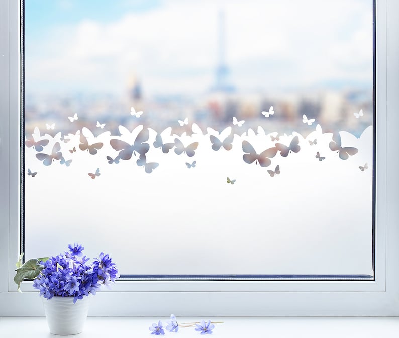 Raam Privacy Film Begonia Bloem Glas Sticker Retro