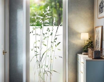 Fensterfolie, Glastürfolie Sichtschutz Motiv "Gräser". G548