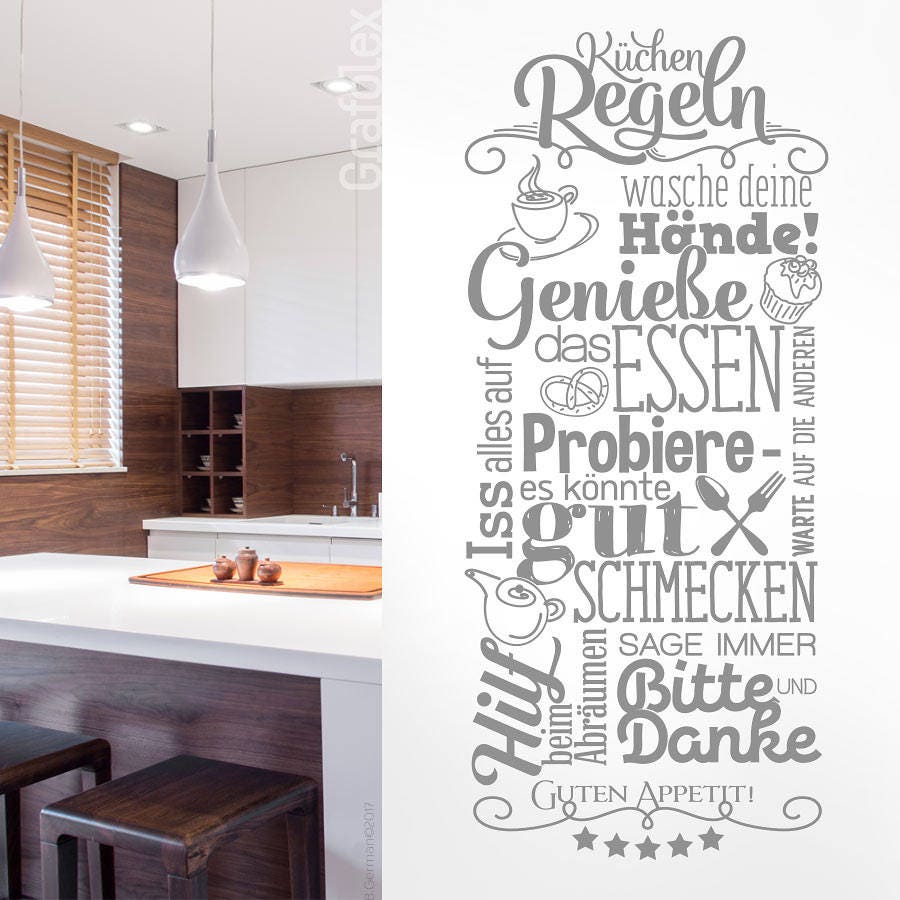 Wandtattoo Küchenregeln Küchen Regeln Esszimmer Guten Appetit | Etsy