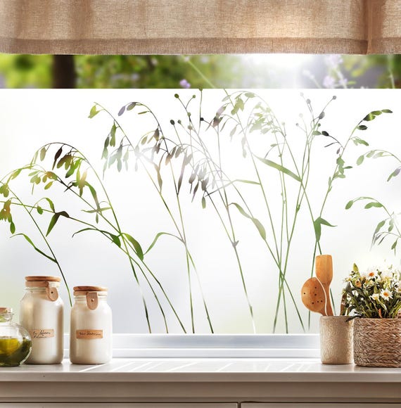 Selbsthaftende Fensterfolie. Adhäsionsfolie Sichtschutzfolie Motiv 