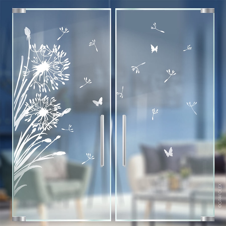 Pusteblume Glasdekor Glastür Aufkleber Glastattoo für Tür Etsy