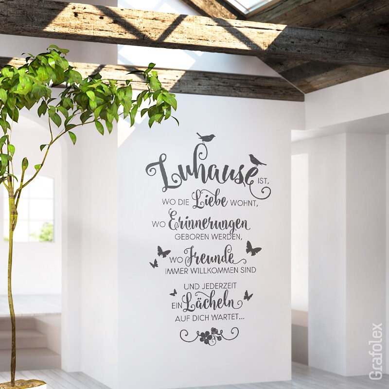 Wandtattoo Spruch Zuhause ist wo die Liebe wohnt Familie Etsy.de