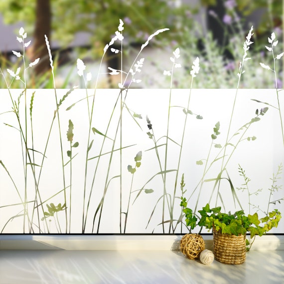 Fensterfolie Motiv Gräser. Kreative Sichtschutzfolie. Blickdicht und lichtdurchlässig G438