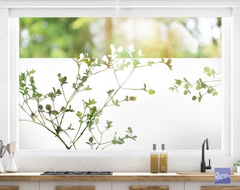 Selbsklebende Fensterfolie Sichtschutzfolie Milchglasfolie in Sandstrahloptik Motiv "Zweige" G415