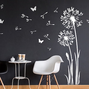 Wandtattoo Pusteblume Flugsamen Schmetterlinge Löwenzahn Wandsticker Wandaufkleber Wandbild Dandelion Wall Decal Vinyl Decor Z332 Bild 6