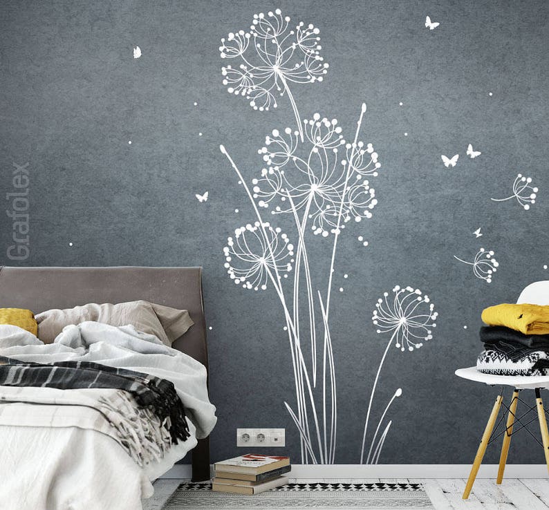 Wandtattoo Blume Pusteblume 150cm hoch Wandsticker Etsy.de