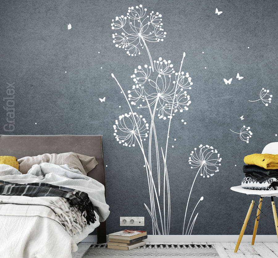 Indigos UG Wandtattoo Pflanze Blume 40x18 Cm – Selbstklebend Für Wohnzimmer, Kinderzimmer & Mehr