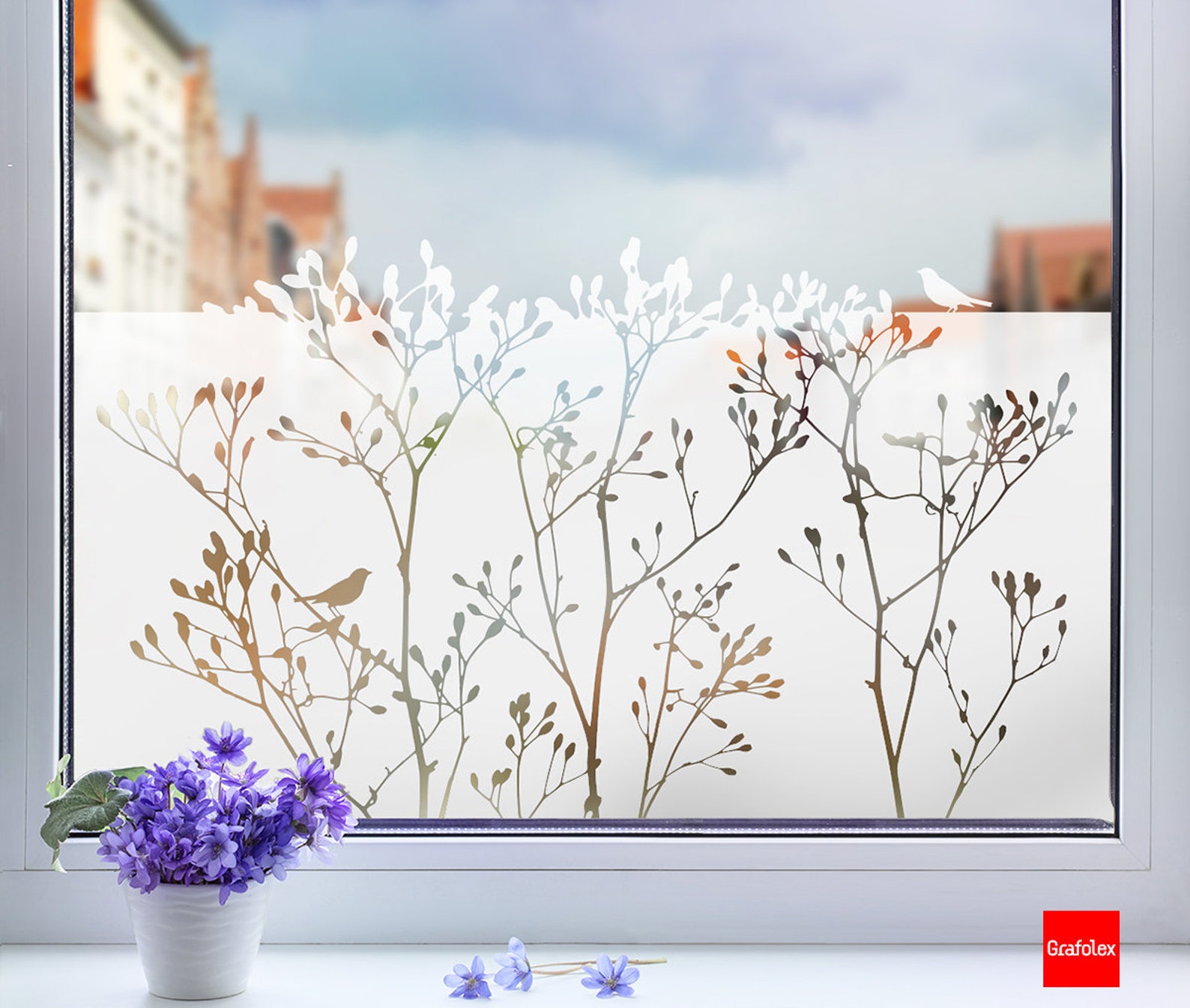 Gräser Äste Glasdekor Fenster Sichtschutz Folie Aufkleber Etsy.de