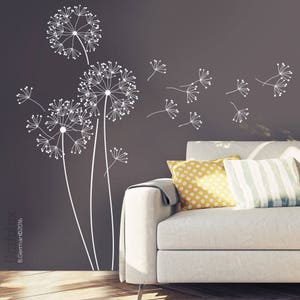 Wall sticker dandelion with flying seeds, 151 cm high, dandelion wall sticker wall sticker home wall sticker sticker creative decoration w317b