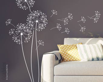 Wandtattoo  Pusteblume mit Flugsamen, 151cm hoch, Löwenzahn Wandsticker Wandaufkleber Zuhause Wand Aufkleber Sticker Kreative Deko w317b