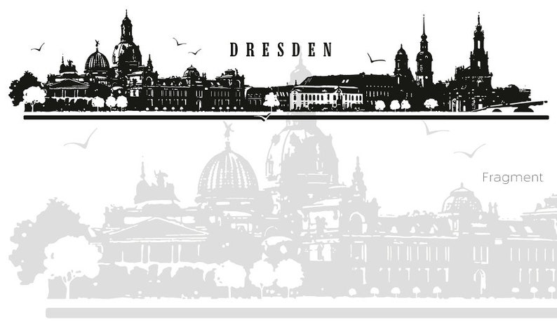 Wandtattoo Skyline Dresden Wandaufkleber Wandsticker Wanddeko Aufkleber Sticker 4 Größen Farbauswahl Motiv W114 Bild 4