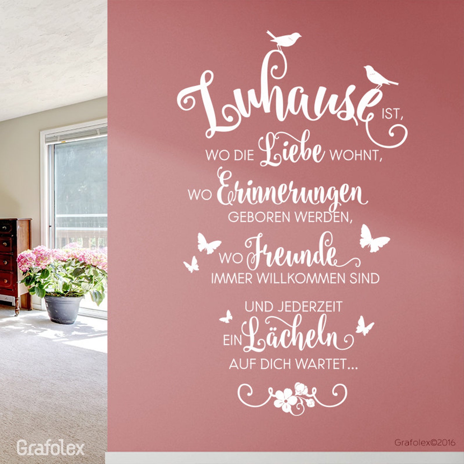 Produktdetails - Wandtattoo Zuhause ist wo die Liebe wohnt Wandtattoo Spruch Zuhause ist wo die Liebe wohnt Familie Zitat Wand