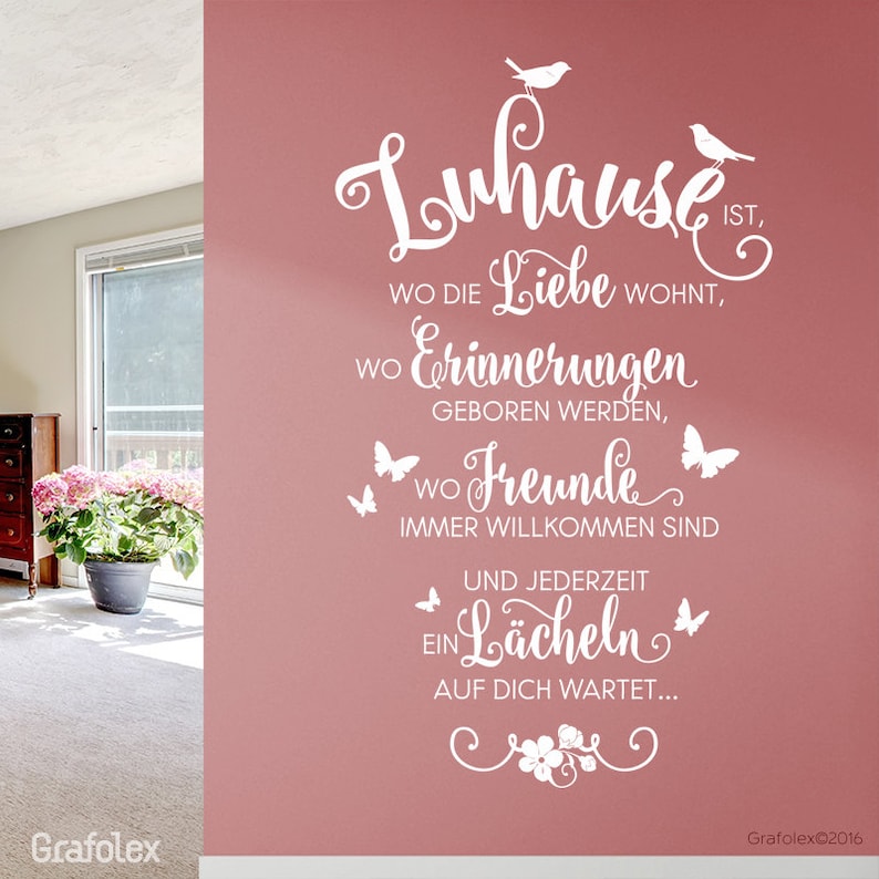 Wandtattoo Spruch Zuhause ist wo die Liebe wohnt&hellip; Familie Etsy