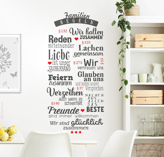 Concessie Dood in de wereld Schurk Muur stickers familie regels familie thuis liefde spreuken - Etsy Nederland