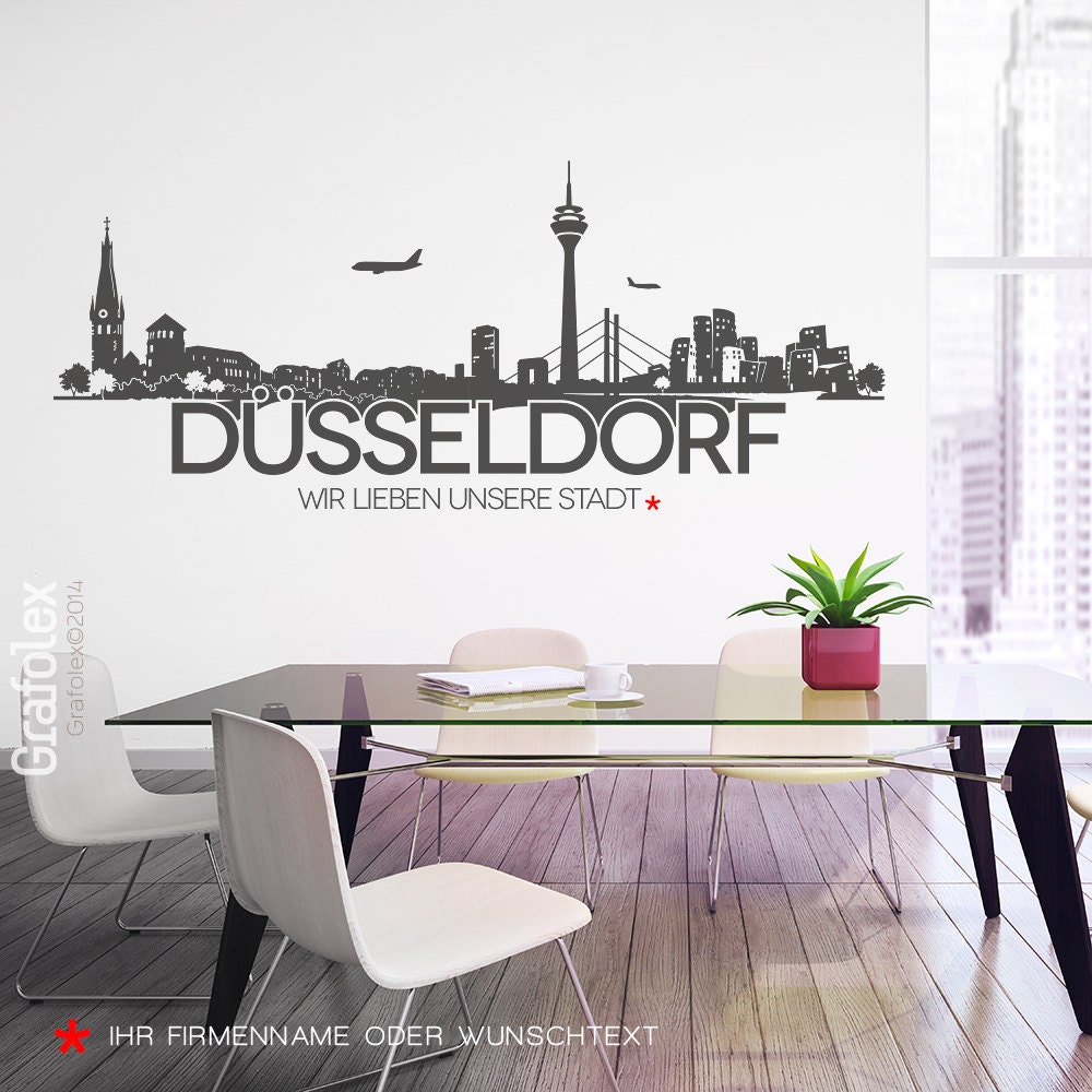 Wandtattoo Skyline Düsseldorf Wandaufkleber Wandsticker Wand Tattoo  Aufkleber Sticker 4 Größen Farbauswahl w112