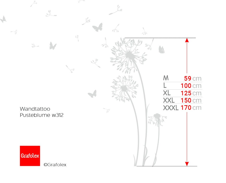 CREATCABIN Löwenzahn Wandaufkleber 4 Stück - Wasserdicht & Entfernbar