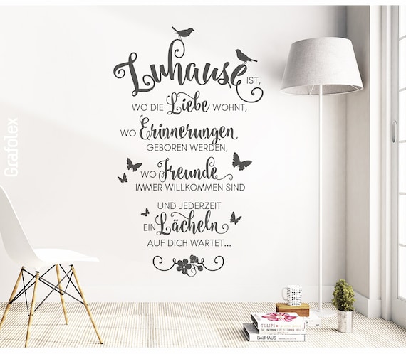 Wandtattoo Spruch Zuhause ist wo die Liebe wohnt... Familie Etsy