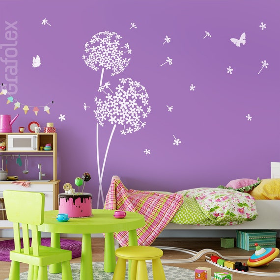 Wall Sticker Children's Room Dandelion and Butterflies Wall Sticker Wall  Sticker Baby Room Flower Dandelion Wall Decal Vinyl Decor W706a - Etsy  Sweden