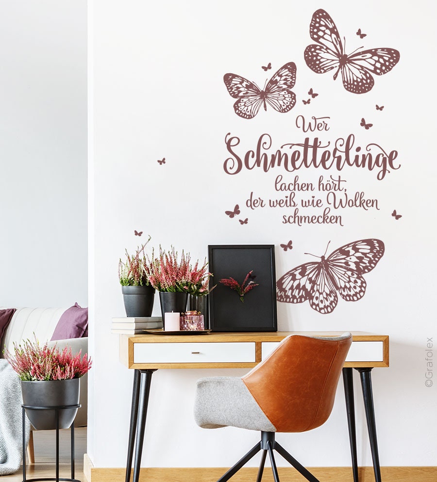 Spruch ws24 wie - schmecken Wandtattoo Wadsticker Wand Österreich Schmetterlinge Etsy Tattoo weiß Wandaufkleber lachen Zitate Novalis Wer hört, Wolken der