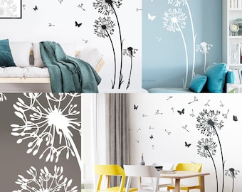 CREATCABIN Löwenzahn Wandaufkleber 4 Stück - Wasserdicht & Entfernbar