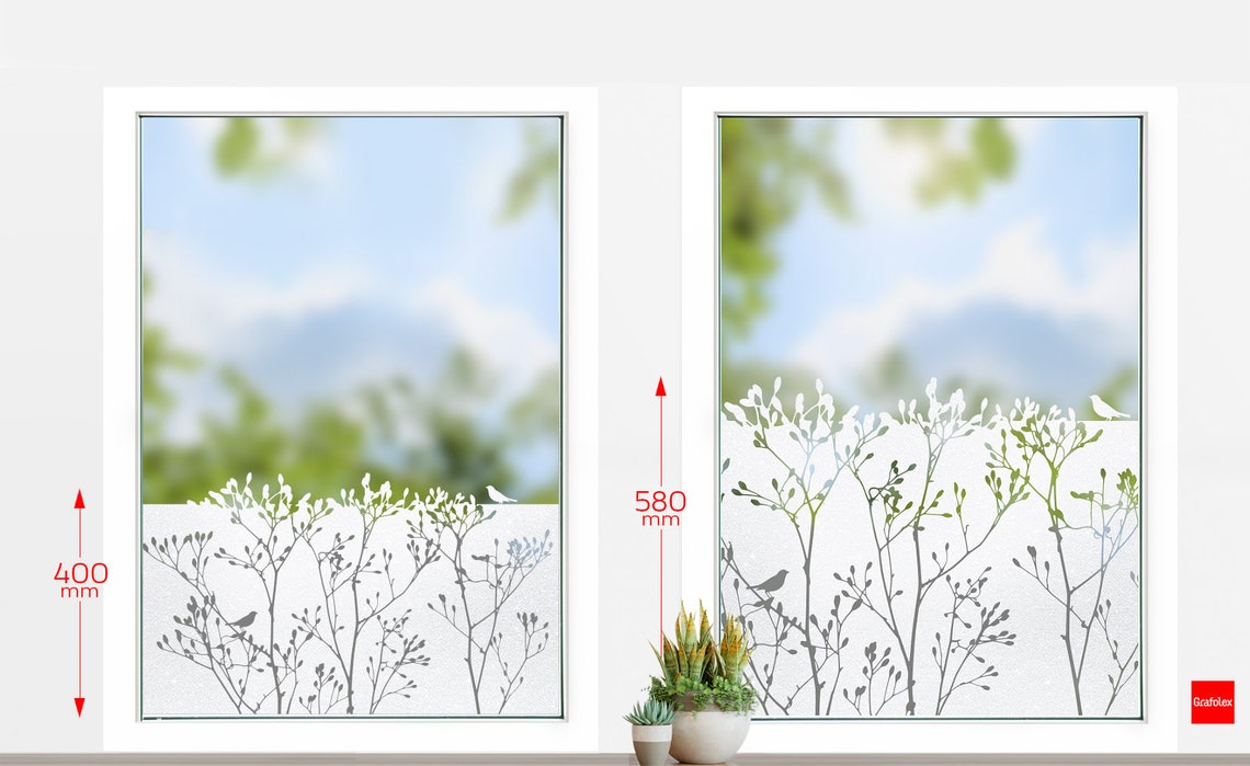 Gräser Äste Glasdekor Fenster Sichtschutz Folie Aufkleber Etsy