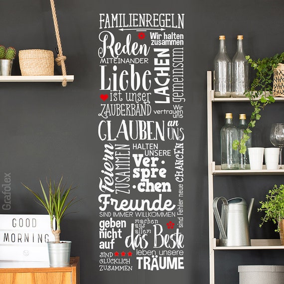 Wandtattoo Familienregeln Familie Regeln Zuhause Liebe Etsy