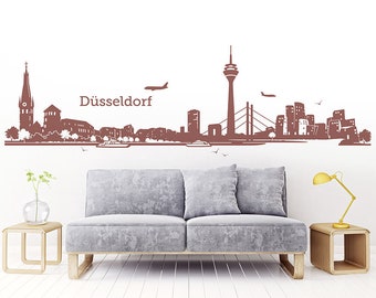 Wandtattoo Skyline Düsseldorf Stadt Panorama Schattenbild Wandaufkleber Wandsticker Wand Tattoo Aufkleber Sticker - w122b