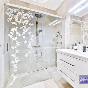 Film de porte en verre "plante suspendue", film décoratif en verre pour cabine de douche, film de porte en verre, protection contre les oiseaux g530