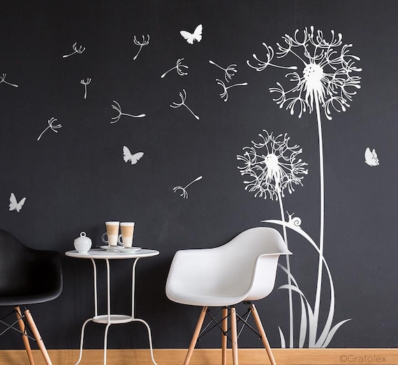 Wall Tattoo Dandelion and Butterflies Dandelion Wall Sticker Wall Sticker  Wall Tattoo Sticker Living Room Bedroom Children's Room Z306 - Etsy Norway