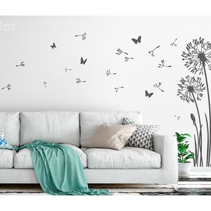 Wandtattoo Pusteblume Flugsamen Schmetterlinge Löwenzahn Wandsticker Wandaufkleber Wandbild Dandelion Wall Decal Vinyl Decor Z332 Bild 3