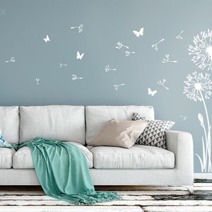 Wandtattoo Pusteblume Flugsamen Schmetterlinge Löwenzahn Wandsticker Wandaufkleber Wandbild Dandelion Wall Decal Vinyl Decor Z332 Bild 2