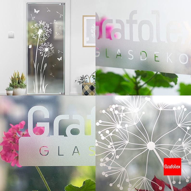 Löwenzahn Glasdekor Glastür Sandstrahloptik Aufkleber Glastattoo für Tür Fenster Schaufenster Pusteblume dandelion g332 zdjęcie 4