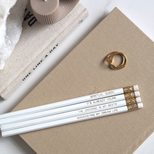 Law of Attraction Gold Foil Pencils | Emma Mumford