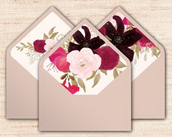 wedding envelope template rustic calligraphy a7 printable etsy