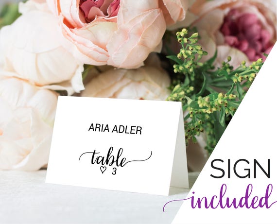 Wedding Place Card Template Rustic Folded And Flat Printable
