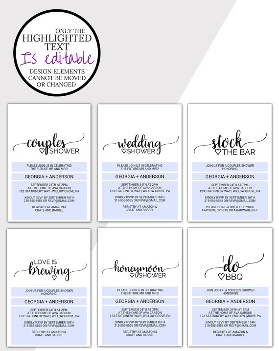 Couples Shower Invitation Template Coed Printable Wedding Shower Invites Stock The Bar Invitation Love Is Brewing Instant Download K008