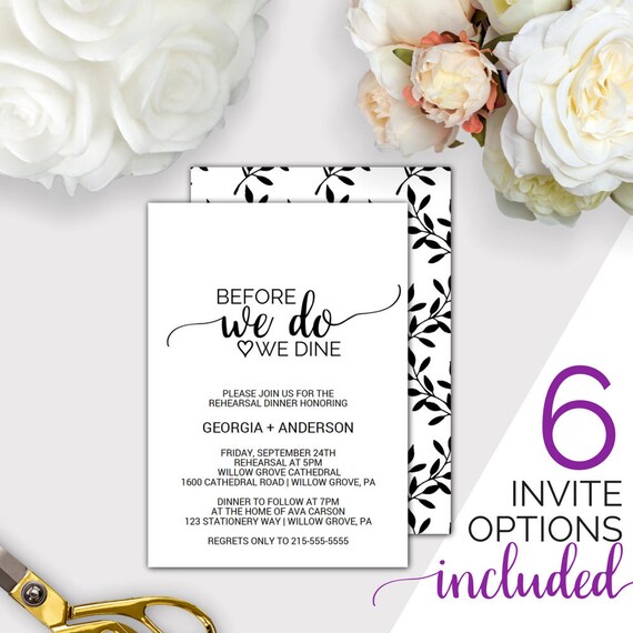 Rustic Rehearsal Dinner Invitation Template: Printable Wedding