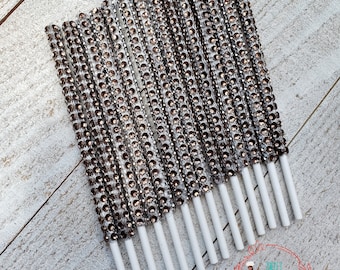 12 ct Brown Bling Sticks, Cake Pop Lollipop Sticks,Wedding Shower Party Supplies Dessert Event Baking Supplies Special Event Cakepop Sucker