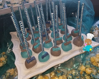12 ct Turquoise Bling Sticks,Cake Pop,Lollipop Sticks,Wedding Shower,Bridal Shower,Party Supplies Dessert,Special Event,Baking, Sucker