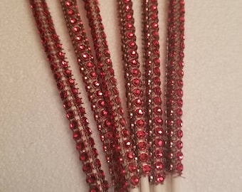 25 ct Red Bling Sticks, Cake Pop Lollipop Sticks, Wedding Shower Party Supplies Dessert Event Baking Supplies Special Event Cakepop Sucker