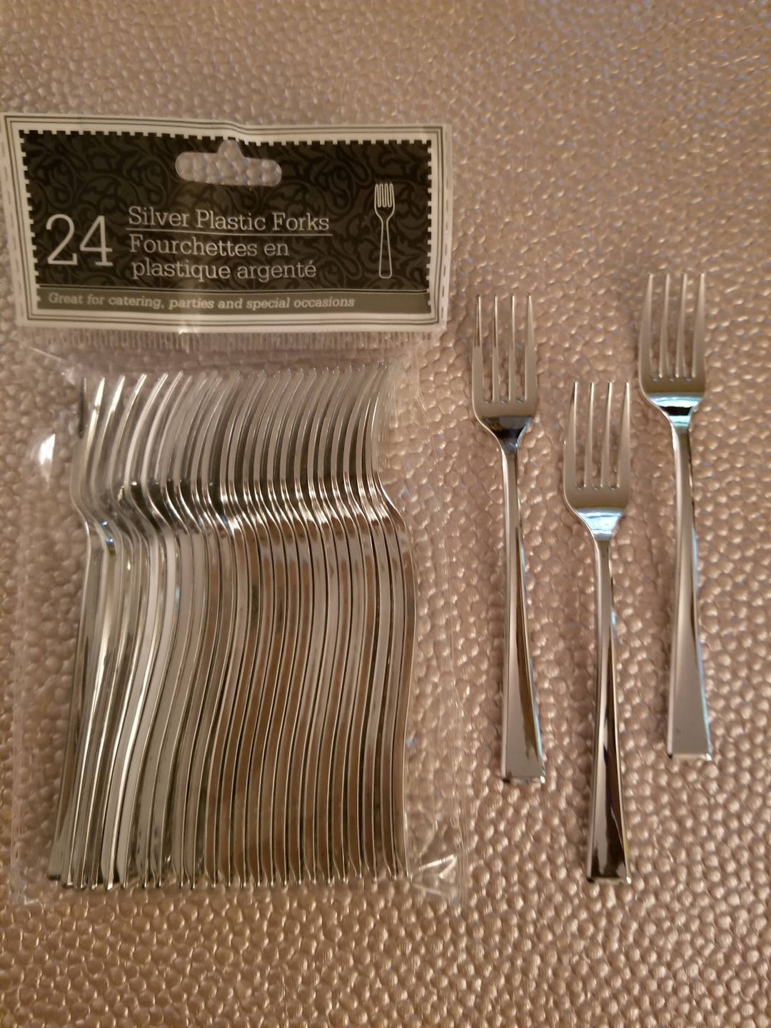 Mini Silver Plastic Dessert Forks 24 Ct 4.5 Length Etsy