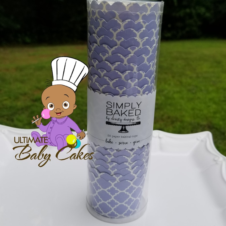 party turquoise baking cup turquoise and white baking cups Greaseproof baking cups baby shower bridal 25 qty