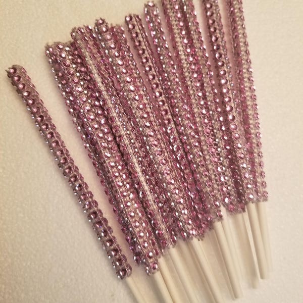 25 ct Pink Bling Sticks,Cake Pop Lollipop Sticks,Wedding Shower Party Supplies Dessert Event Baking Supplies Special Event Cakepop Sucker