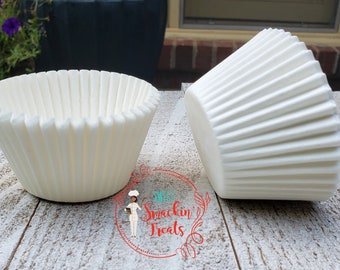 Bulk 500 Qty - 2 x 1-3/4" - Special Size 'Taller Than Standard' White Grease Proof Liners, Swedish Paper, Dessert Bar, Cupcake Liners