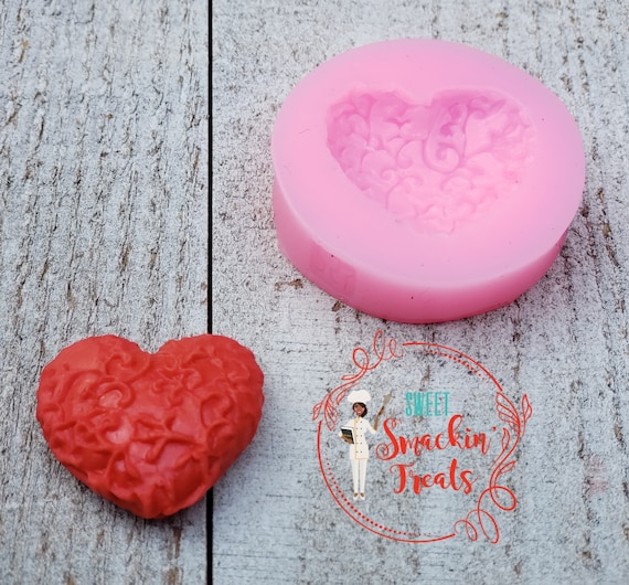 3-D Heart Silicone Mold - 3-CAVITY