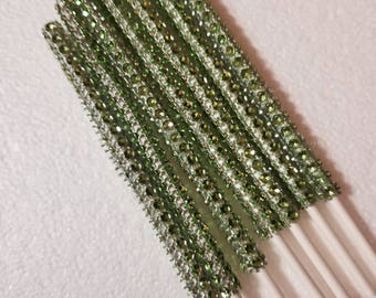 100 ct Apple Green Bling Sticks,Cake Pop Lollipop Sticks,Wedding Shower Party Supplies Dessert Event Baking Special Event Cakepop Sucker