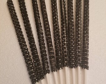 100 ct Black Bling Sticks, Cake Pop Lollipop Sticks,Wedding Shower Party Supplies Dessert Event Baking Supplies Special Event Cakepop Sucker