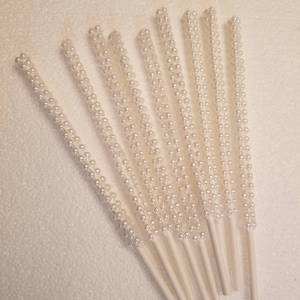 12 ct Pearl Bling Sticks, Cake Pop Lollipop Sticks,Wedding Shower Party Supplies Dessert Event Baking Supplies Special Event Cakepop Sucker